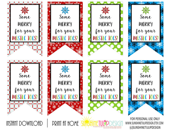 Printable Teacher Appreciation tags, For Your Mistletoes Gift Tags, Nail Polish Gift Tags by SUNSHINETULIPDESIGN