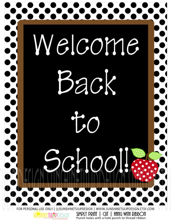 Printable Welcome Back To School Wall Print, Teacher Appreciation Wall print, Welcome Back to School Wall Decor for Classroom by Sunshinetulipdesign