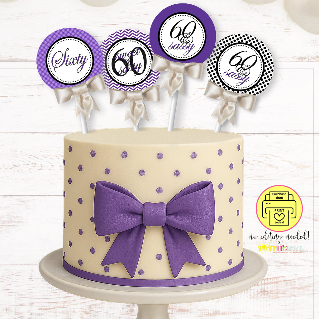 Sweet & Sixty Cupcake Toppers