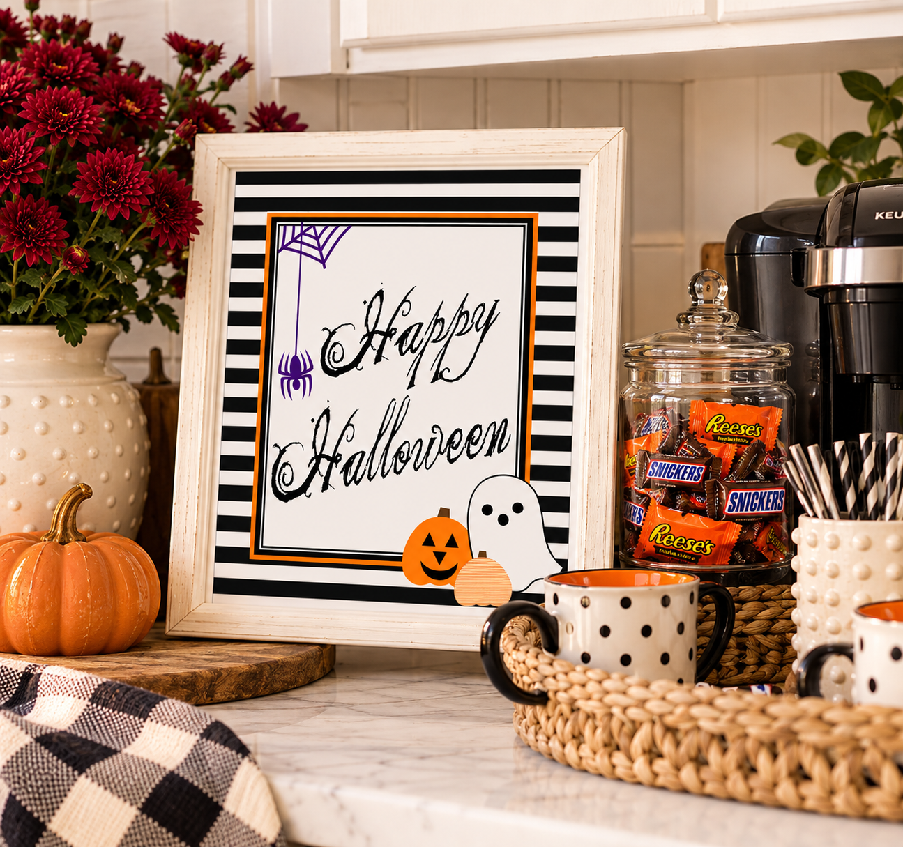 Happy Halloween Printable Sign | 8x10 Halloween Candy Station & Porch Decor