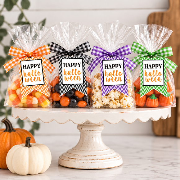 Printable Happy Halloween Chevron Gift Tags