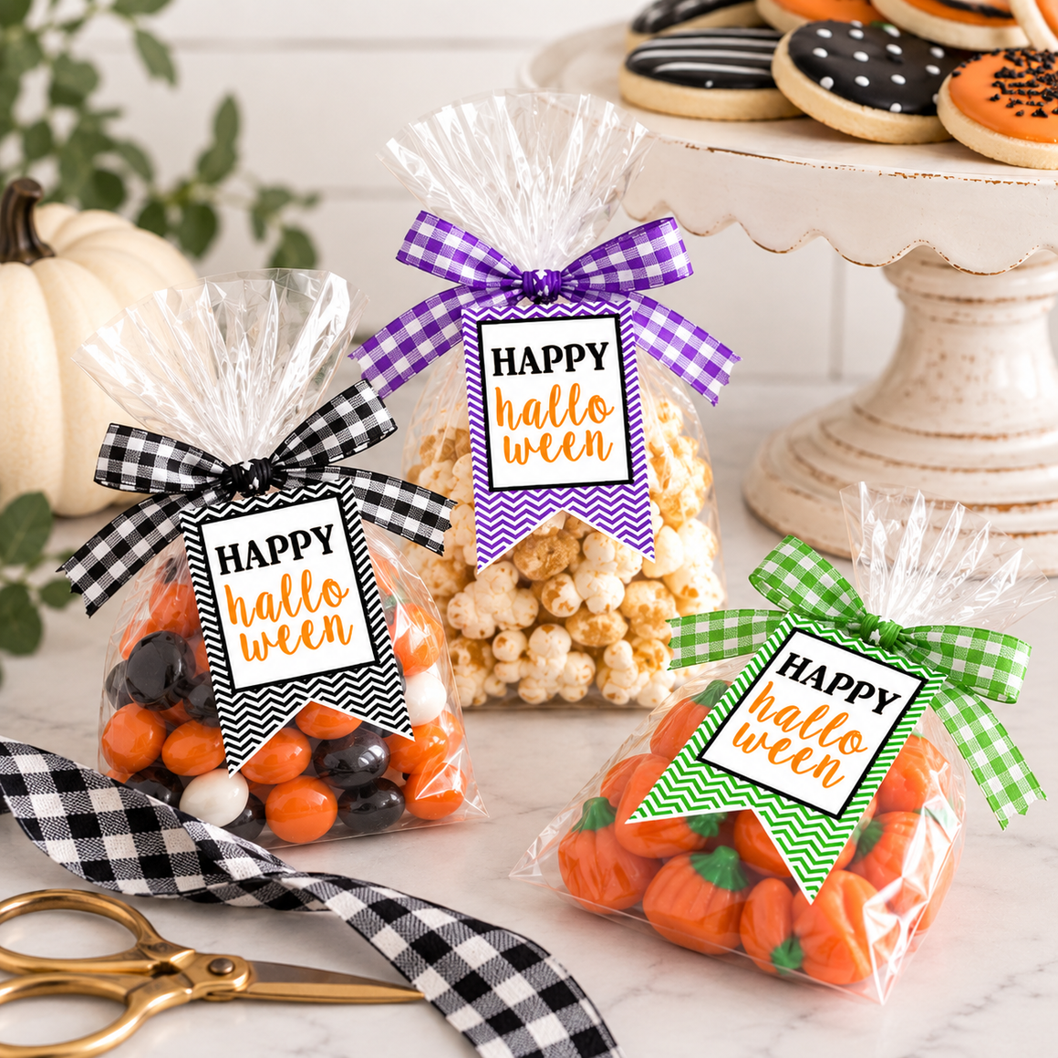 Printable Happy Halloween Chevron Gift Tags