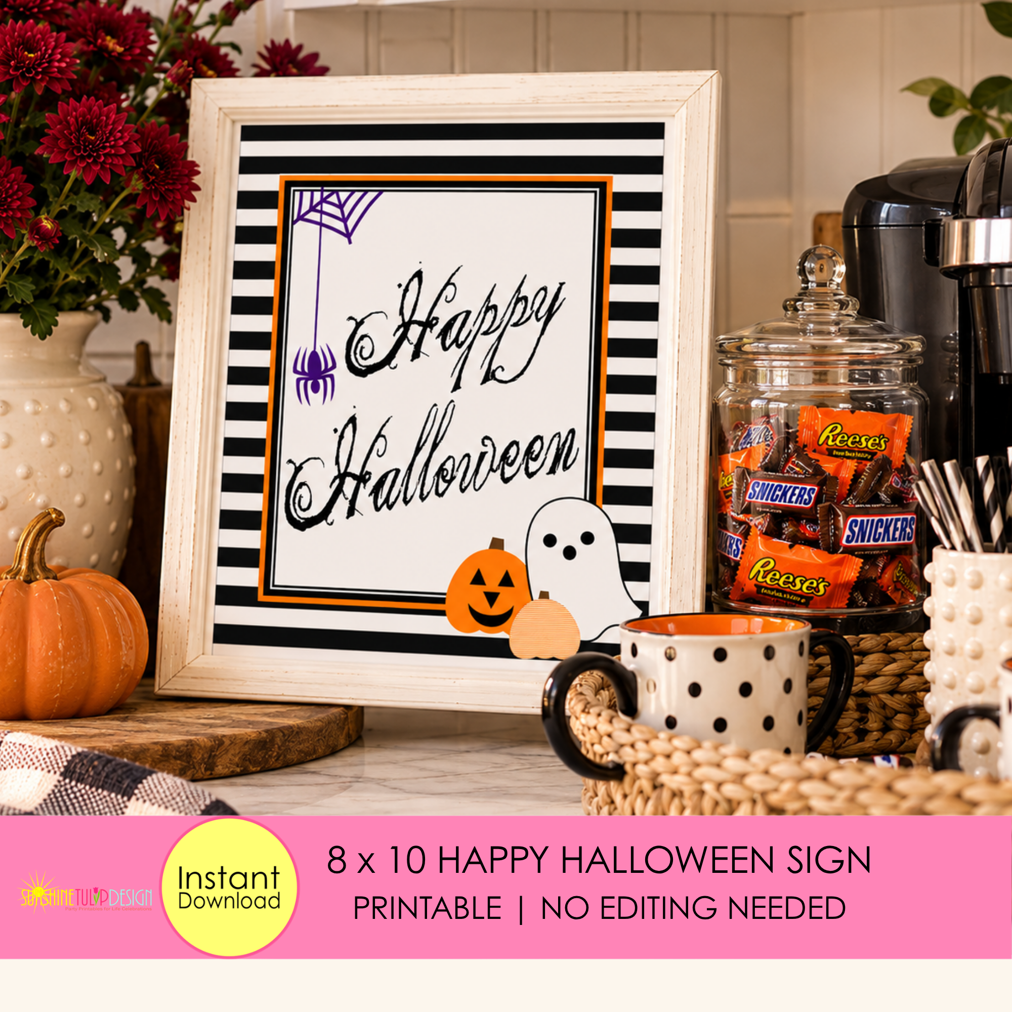 Happy Halloween Printable Sign | 8x10 Halloween Candy Station & Porch Decor