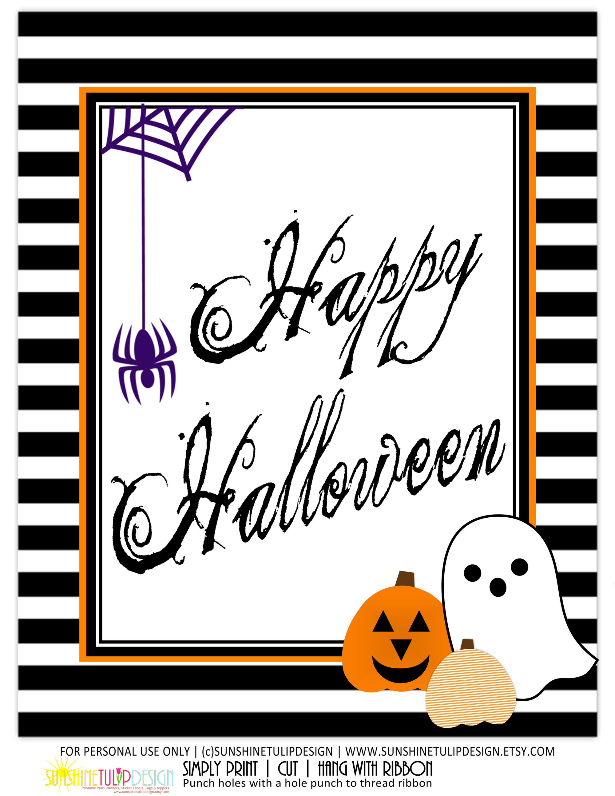 Happy Halloween Printable Sign | 8x10 Halloween Candy Station & Porch Decor