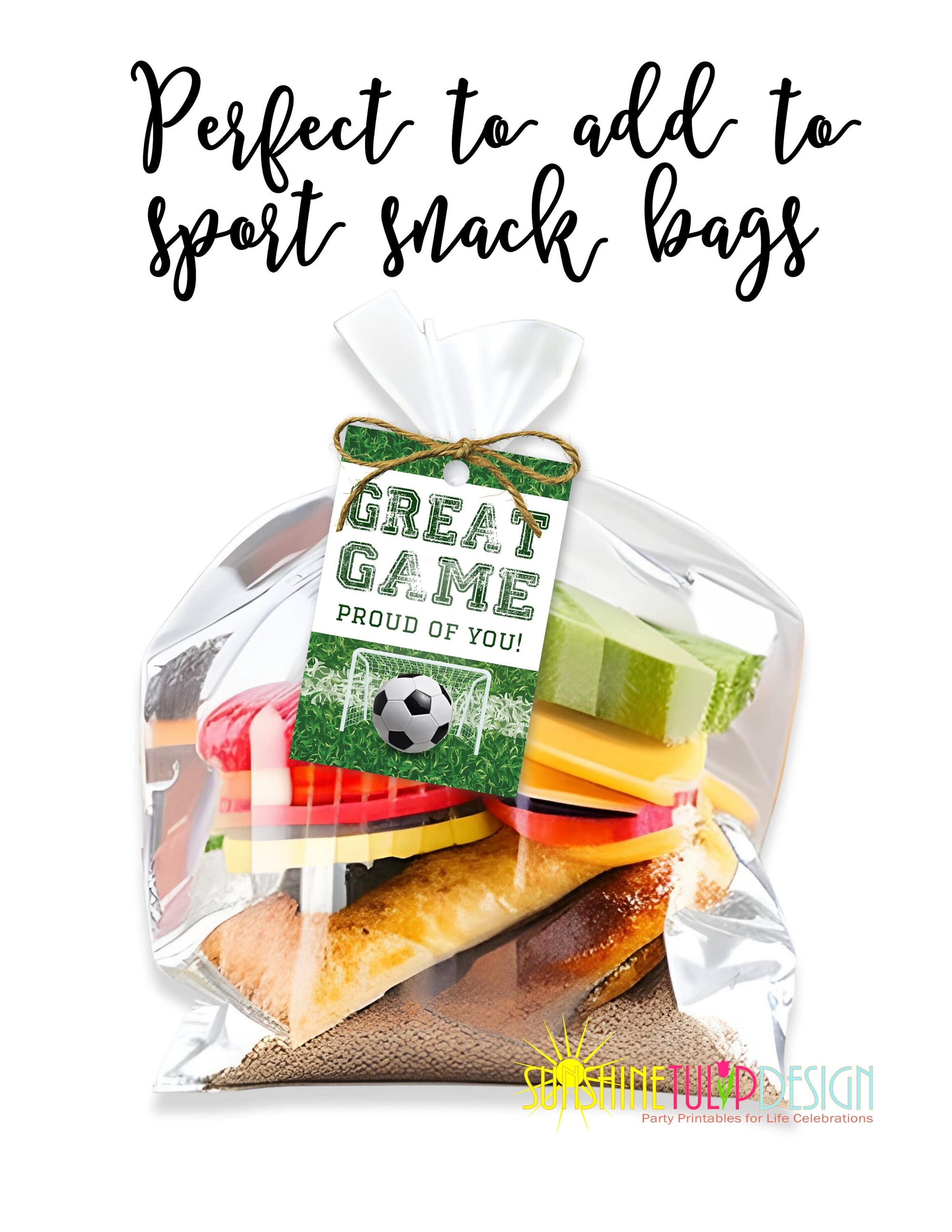 Printable Soccer Snack Tags | Printable Soccer Gift Tags | Soccer Thank You Tag | Instant Download Snack Mom Tags