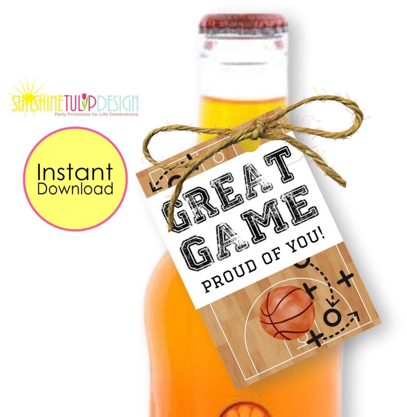 Printable Basketball Snack Tags | Printable Basketball Gift Tags | Basketball Thank You Tag | Snack Sports Mom Tags | Instant Download