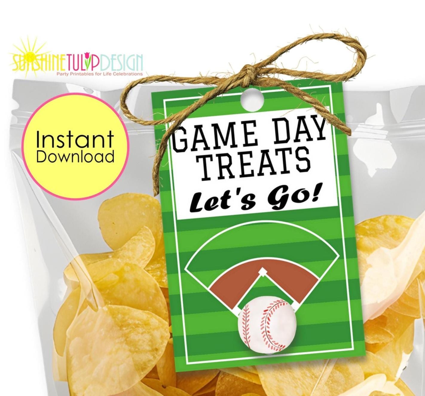 Printable Game Day Treat Tags | Printable Baseball Favor Tag | Baseball Snack Tag | Snack Sports Mom Tags | Instant Download | Snack Bag Tag