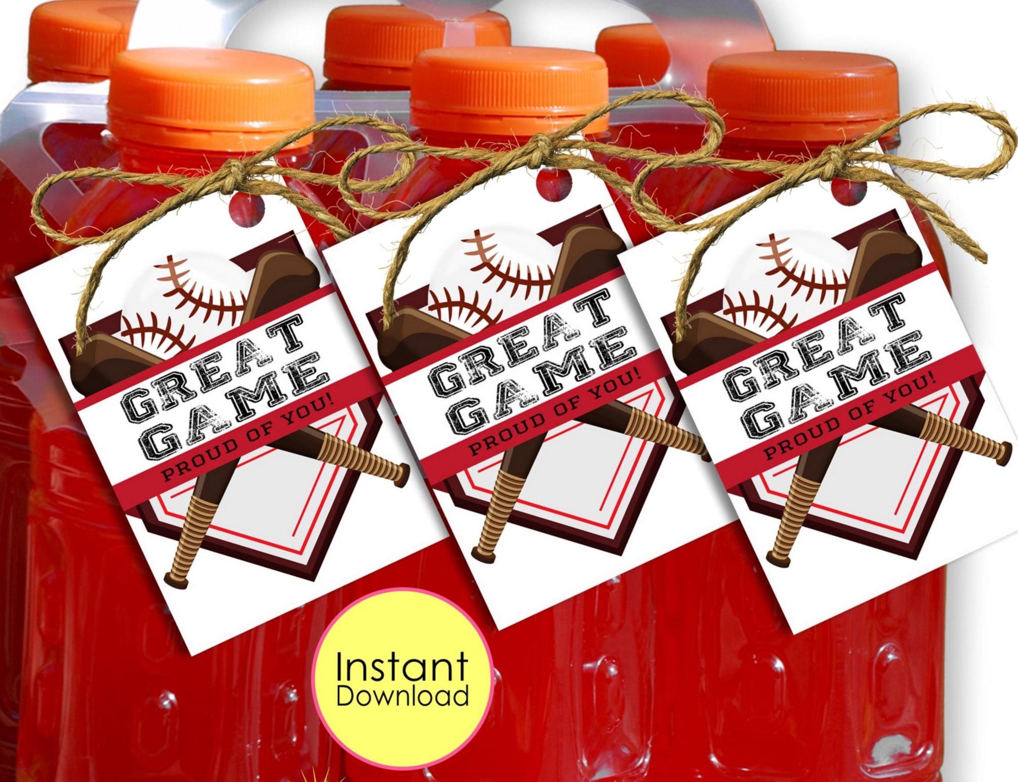 Printable Baseball Snack Tags | Printable Baseball Gift Tags | Baseball Thank You Tag | Snack Sports Mom Tags | Instant Download