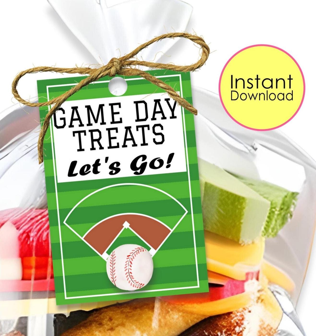 Printable Game Day Treat Tags | Printable Baseball Favor Tag | Baseball Snack Tag | Snack Sports Mom Tags | Instant Download | Snack Bag Tag