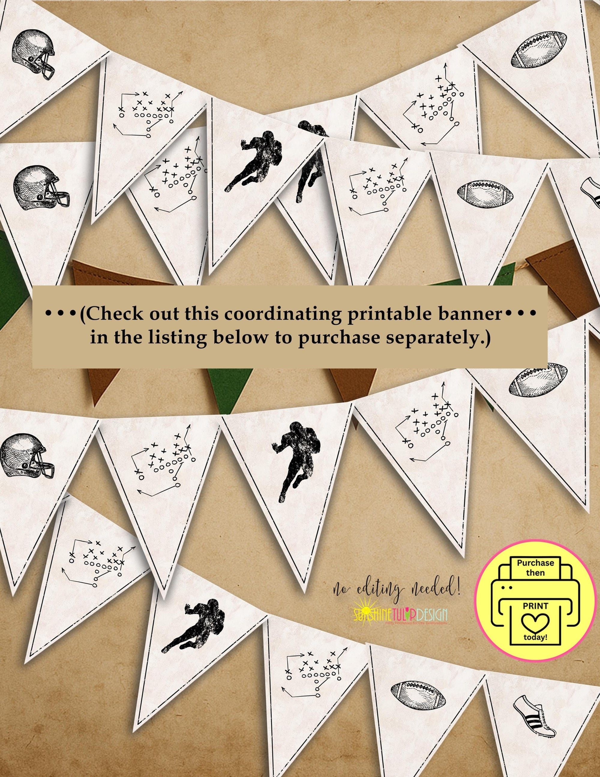 Football Party Signs Bundle | Game Day Decorations | Welcome Sign + Food & Drink Table Station Signs | Printable Vintage Football Birthday