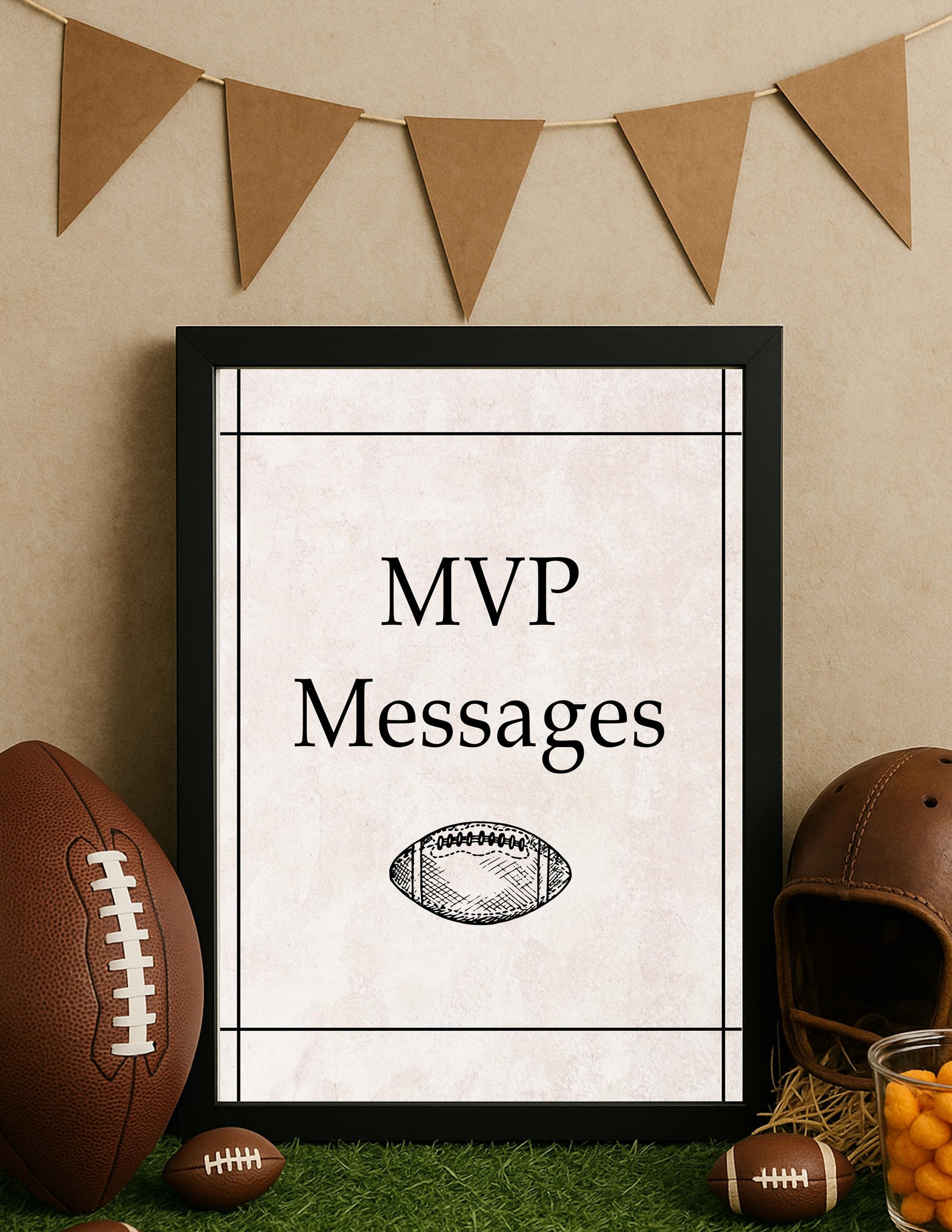 Football Party Signs Bundle | Game Day Decorations | Welcome Sign + Food & Drink Table Station Signs | Printable Vintage Football Birthday