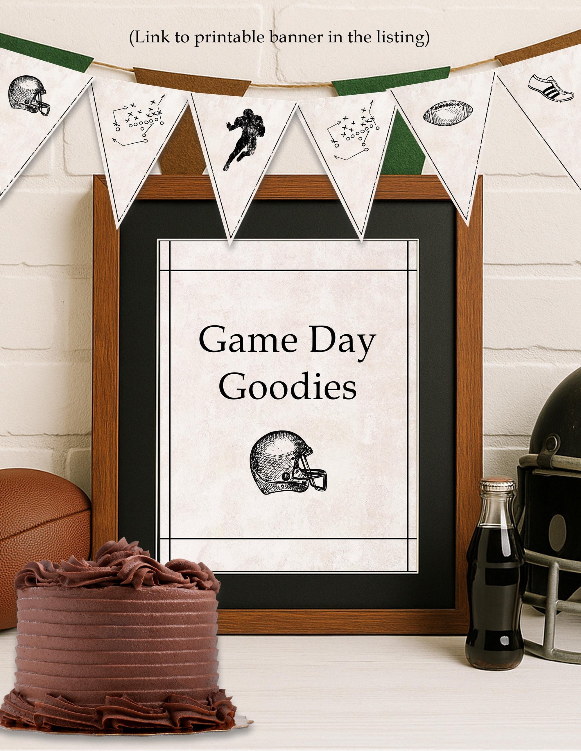 Football Party Signs Bundle | Game Day Decorations | Welcome Sign + Food & Drink Table Station Signs | Printable Vintage Football Birthday