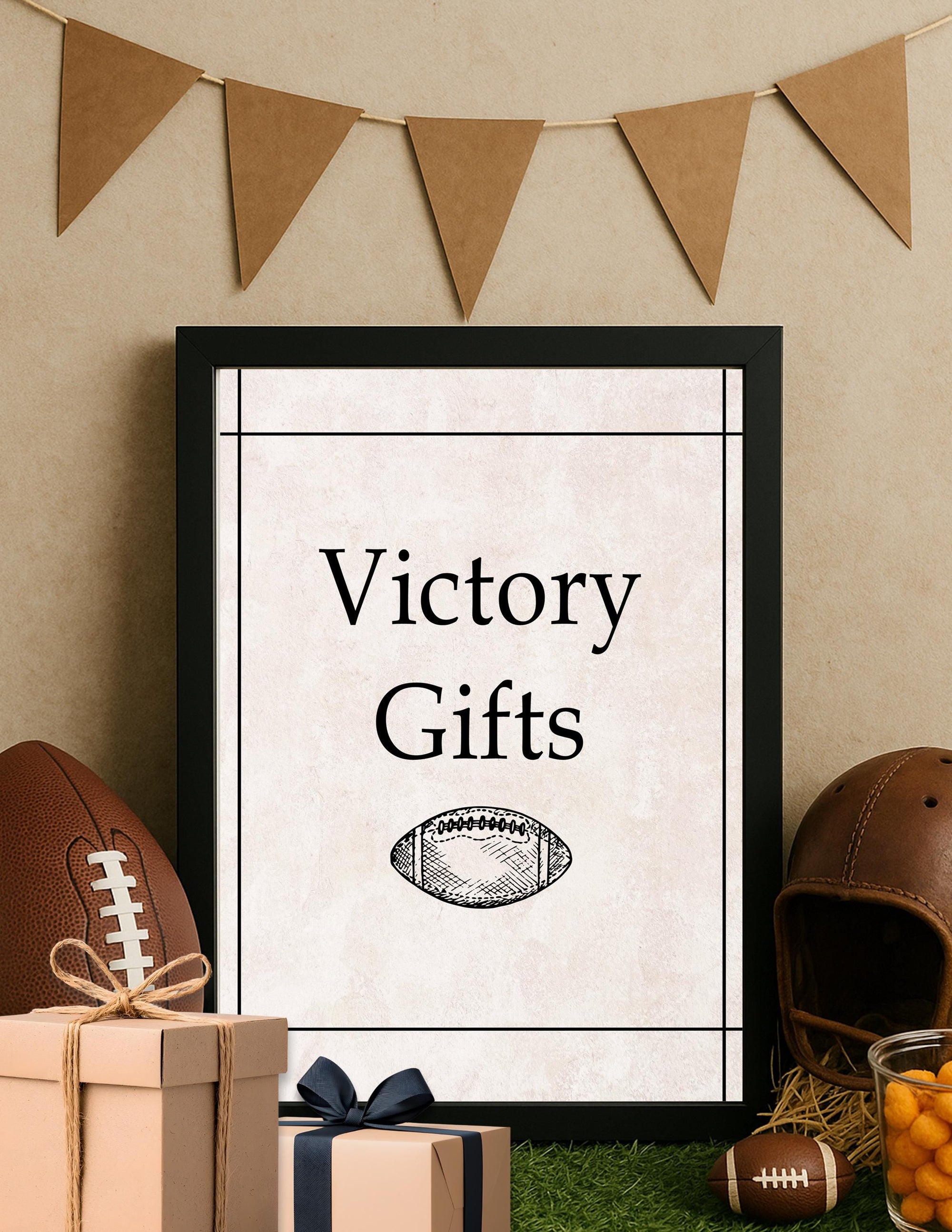 Football Party Signs Bundle | Game Day Decorations | Welcome Sign + Food & Drink Table Station Signs | Printable Vintage Football Birthday
