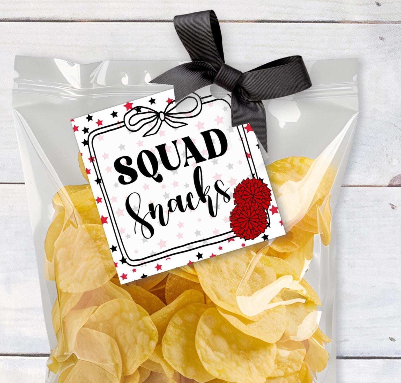 Printable Cheer Squad Snack Tag, Cheer Favor Gift Tags, Game Day Goody Bag Party Favor, Snack Mom Cheerleading Gift Tag, INSTANT DOWNLOAD