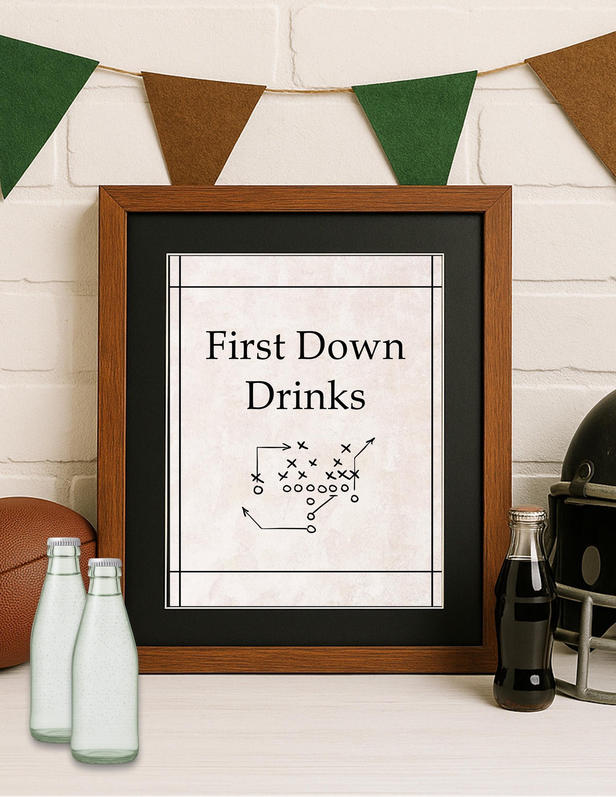 Football Party Signs Bundle | Game Day Decorations | Welcome Sign + Food & Drink Table Station Signs | Printable Vintage Football Birthday