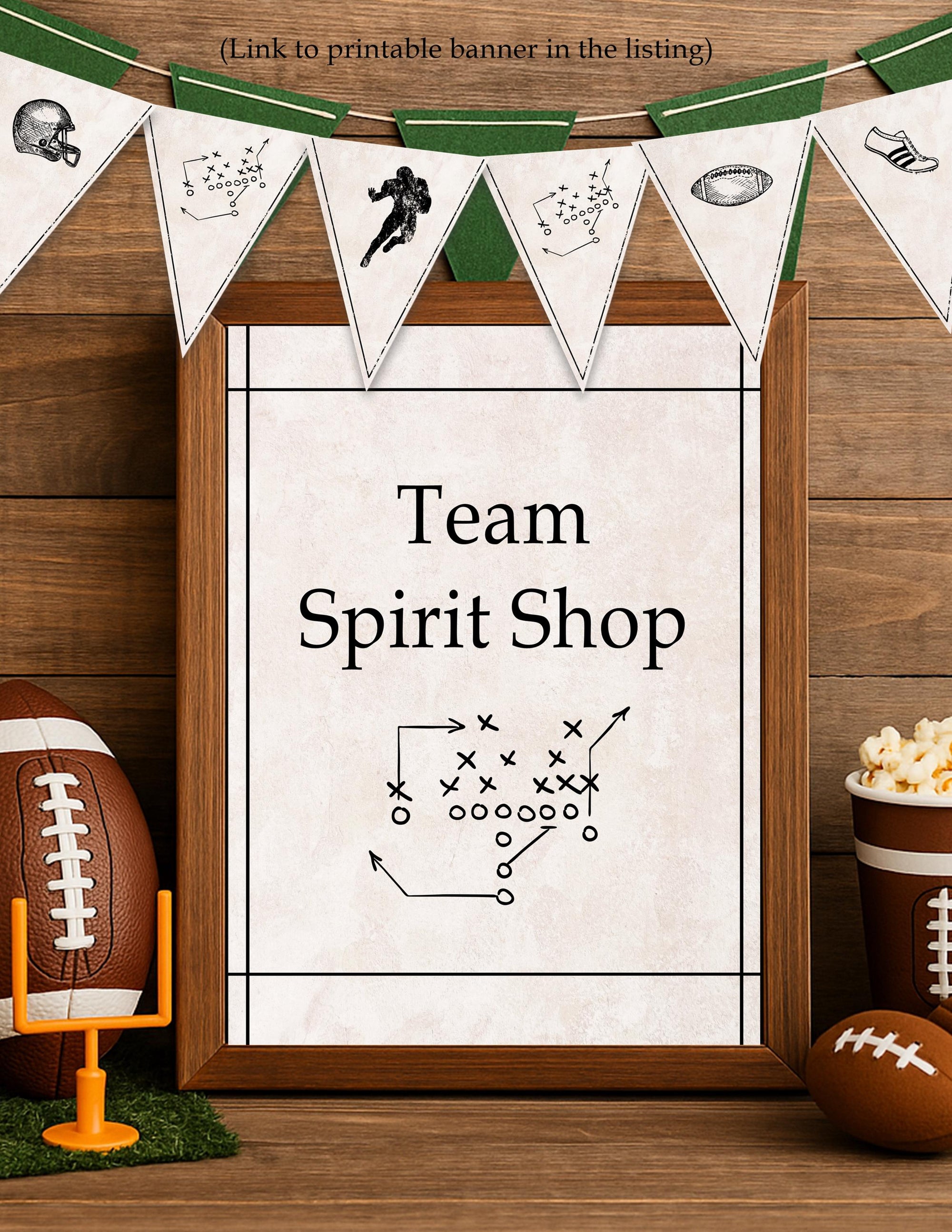 Football Party Signs Bundle | Game Day Decorations | Welcome Sign + Food & Drink Table Station Signs | Printable Vintage Football Birthday