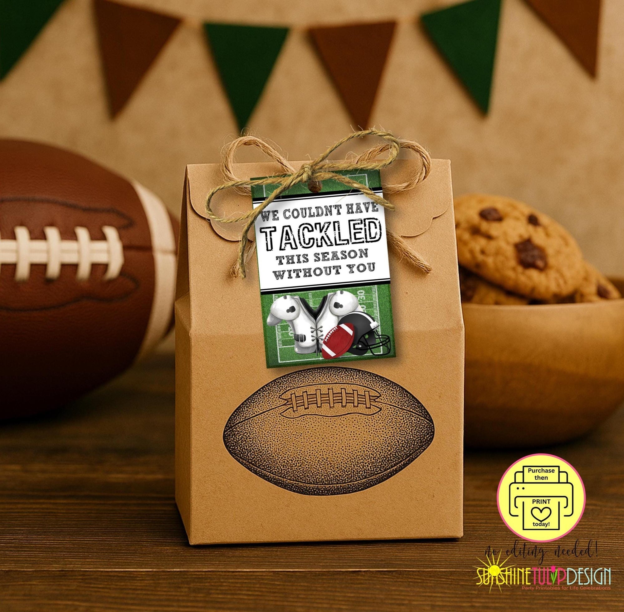 Printable Football Thank You Tags | End of Season Football Tag | Football Thank You Tag | Thank you Coach Tag | End of Season Party