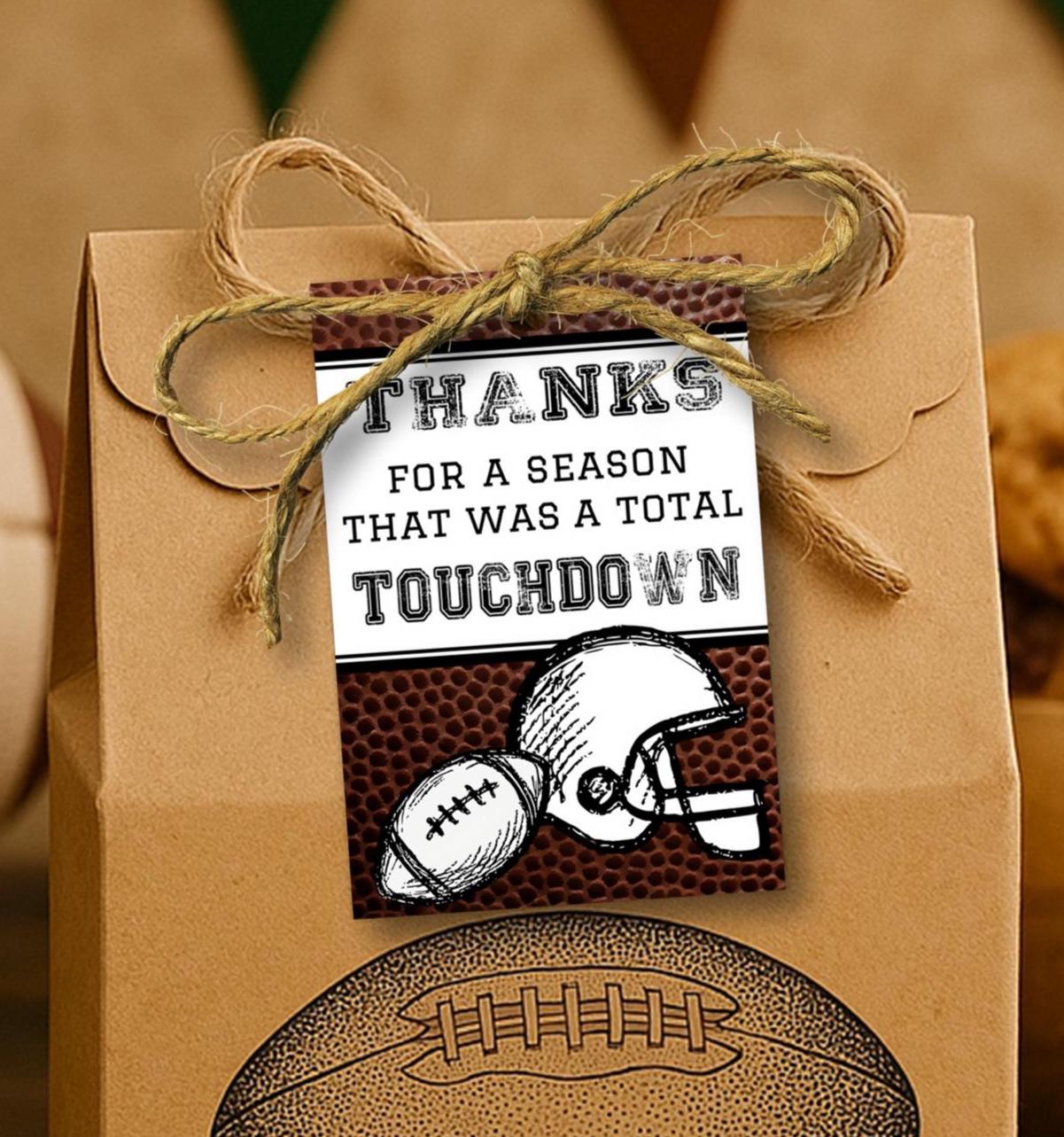 Printable Football Thank You Tags | End of Season Football Tag | Football Tag | Thank you Coach Tag | End of Season Party | Football Party