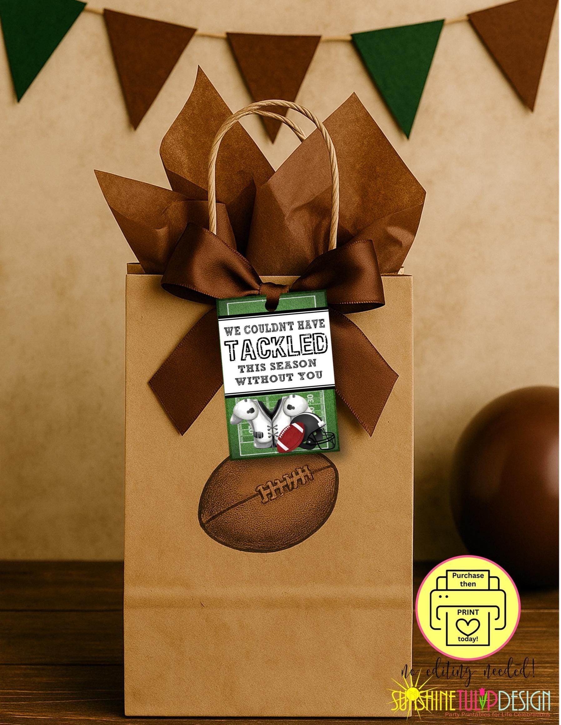 Printable Football Thank You Tags | End of Season Football Tag | Football Thank You Tag | Thank you Coach Tag | End of Season Party