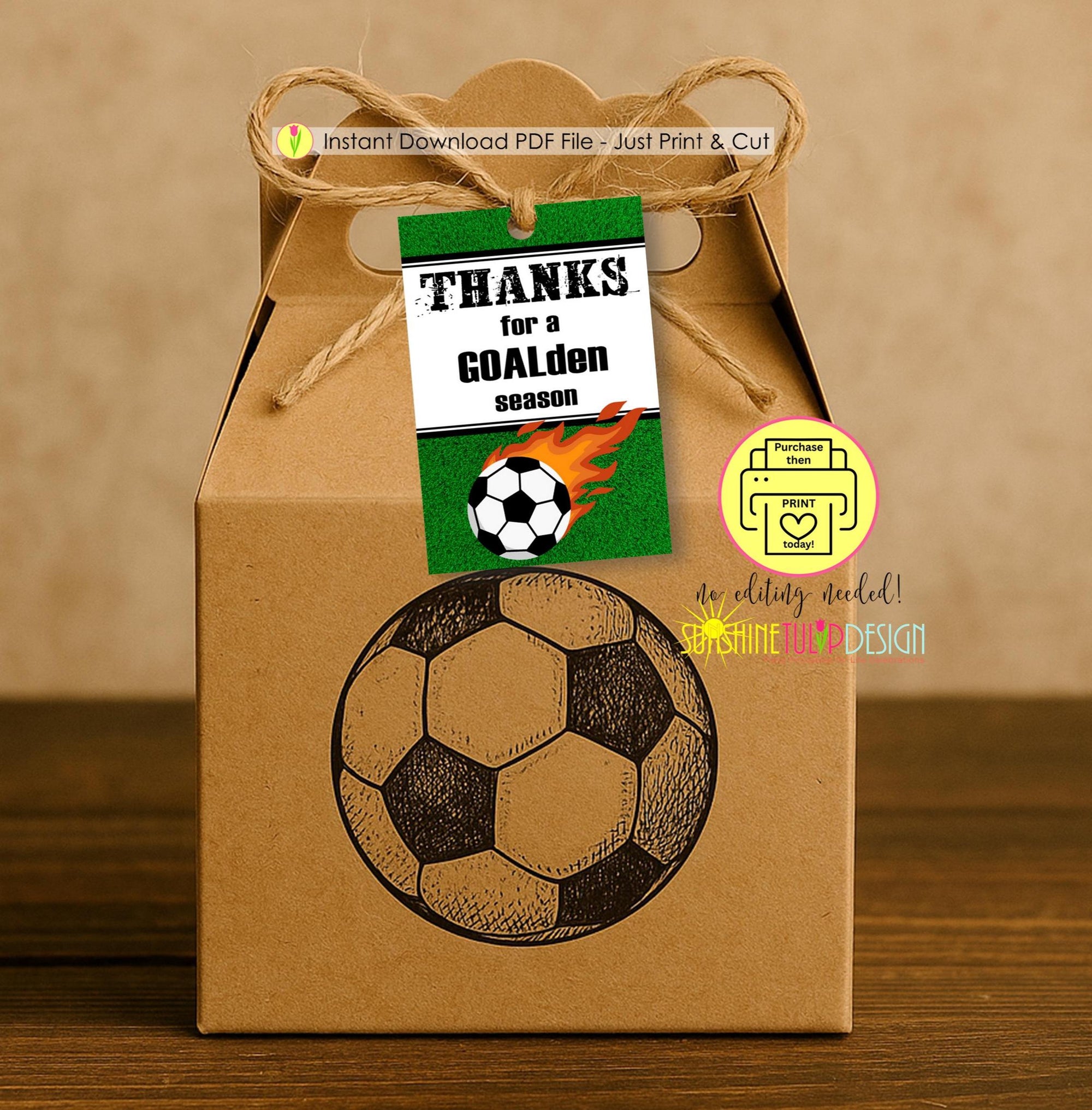 Printable Soccer Thank You Tags | End of Season Soccer Tag | Soccer Thank You Gift Tag | Thank you Coach Tag | End of Season Party