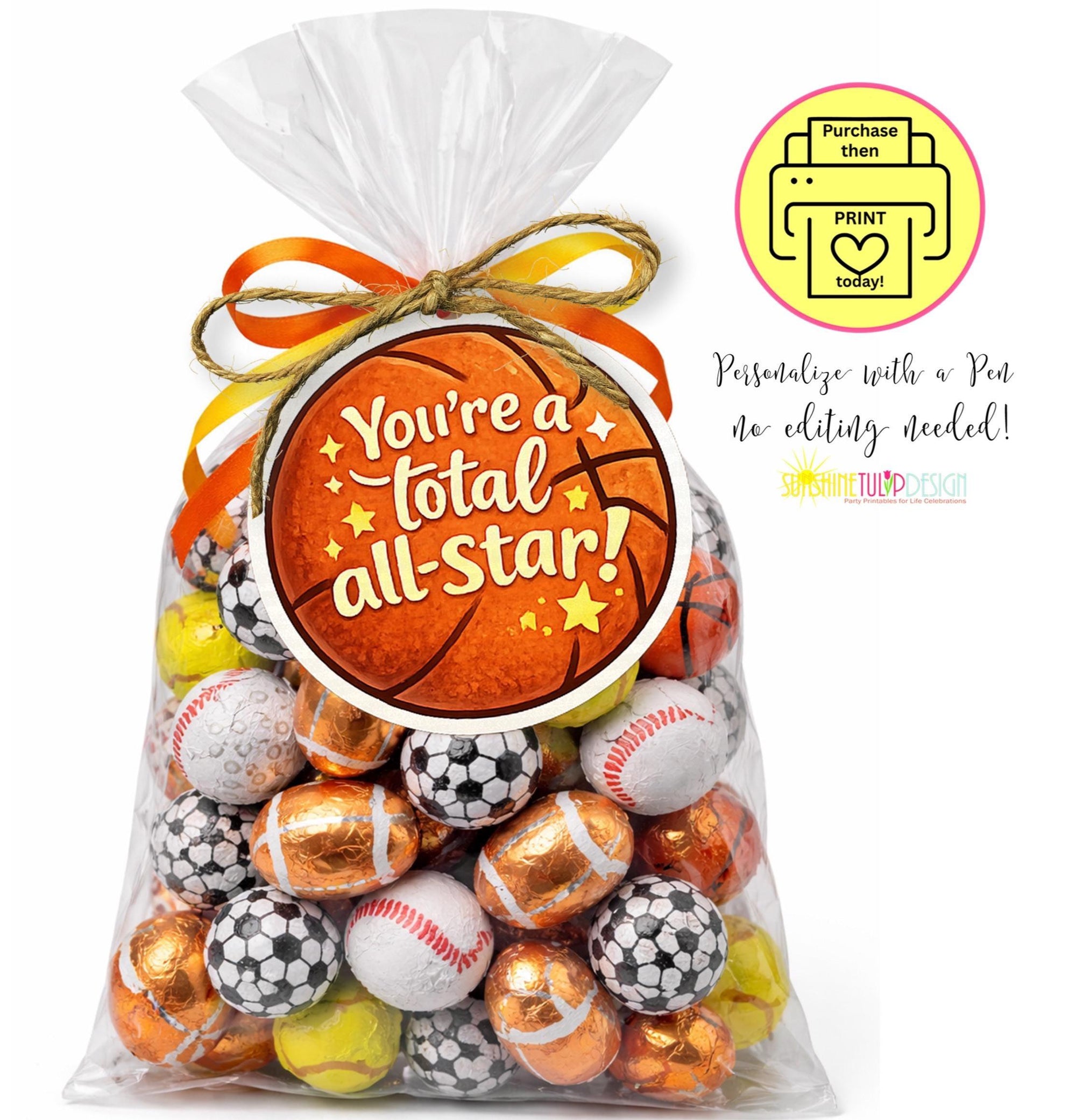 Sports Tag Bundle | Printable Sports Snack Tag | Football Basketball Baseball Soccer | Multi Sport Snack Tag | Snack Mom Tag | PDF Download