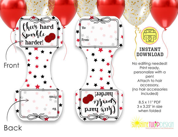 Cheer Hair Accessory Tags Printable | Cheer Hair Bow Tags | Scrunchie Tag | Cheer Competition Gifts | Cheer Team Gift Tag | Instant Download