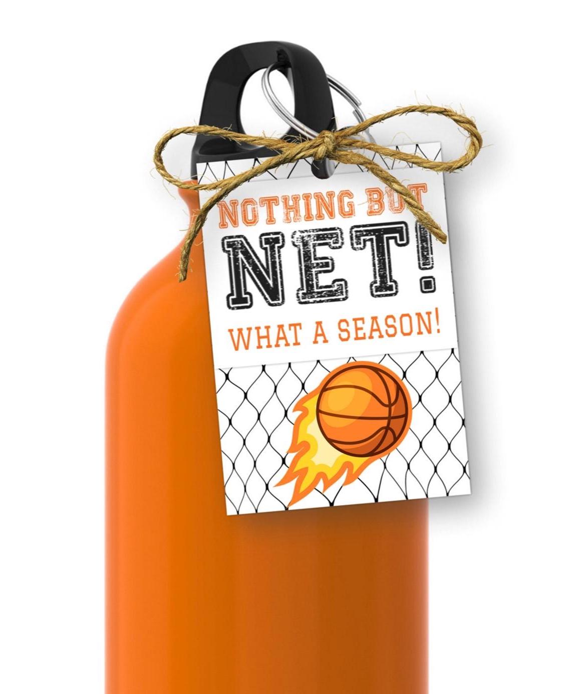 Basketball End of Season Tag | Nothing But Net What a Season | Team Gift Tag Printable | Coach Gift | Basketball Banquet Favor | PDF, JPEG