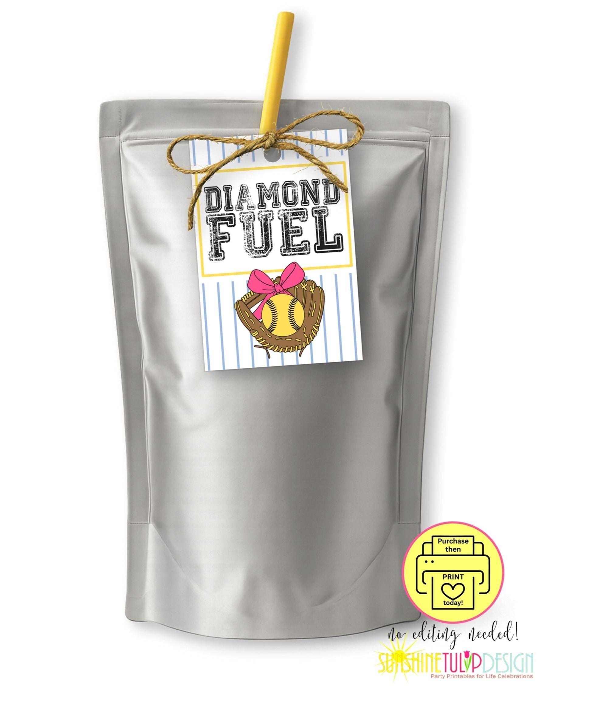 Softball Snack Tags Printable | Diamond Fuel Tag | Softball Team Treat Tag | Softball Party Favor | Softball Team Gift | Dugout Snack Tag