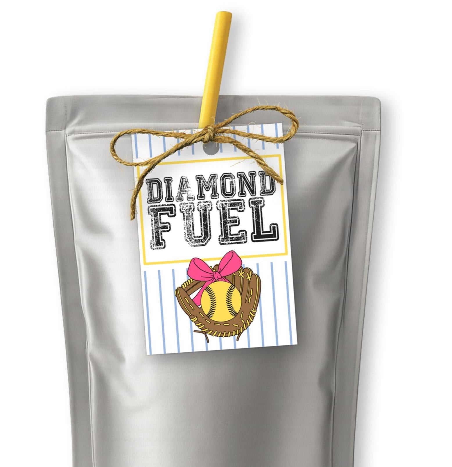 Softball Snack Tags Printable | Diamond Fuel Tag | Softball Team Treat Tag | Softball Party Favor | Softball Team Gift | Dugout Snack Tag