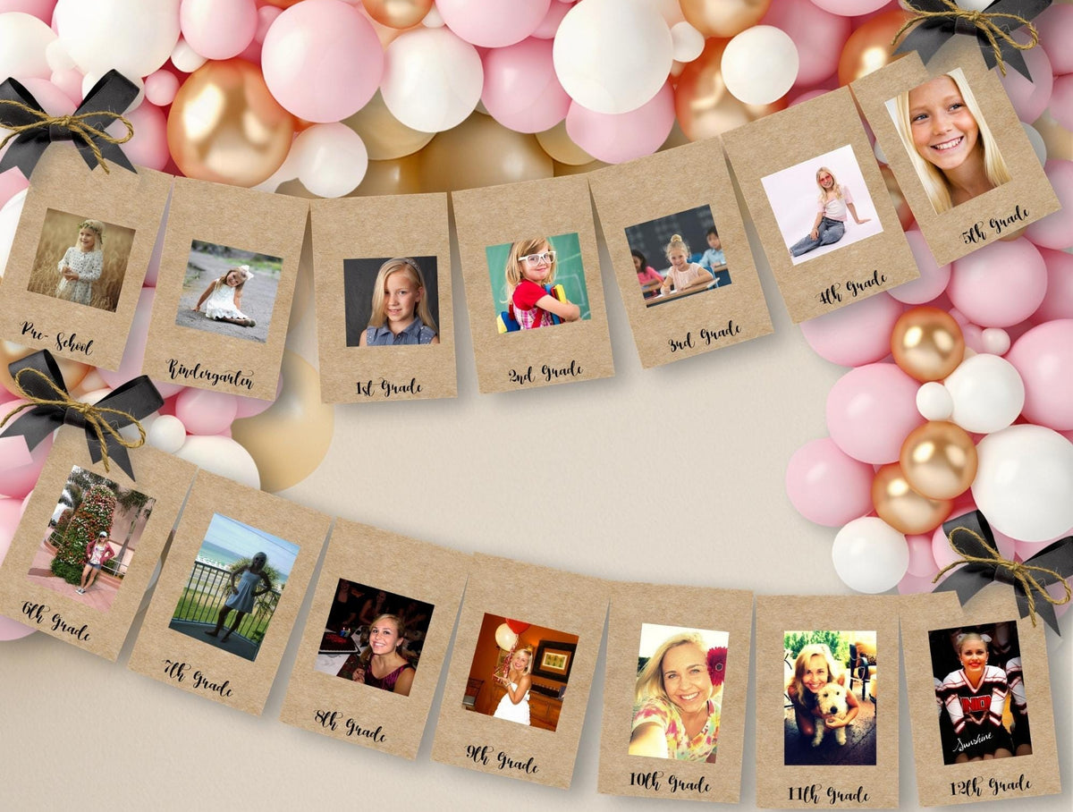 Graduation Banner Printable, Graduation Photo Banner, Printable Photo Graduation Banner, Pre-K through 12 grade, School Years Photo Banner
