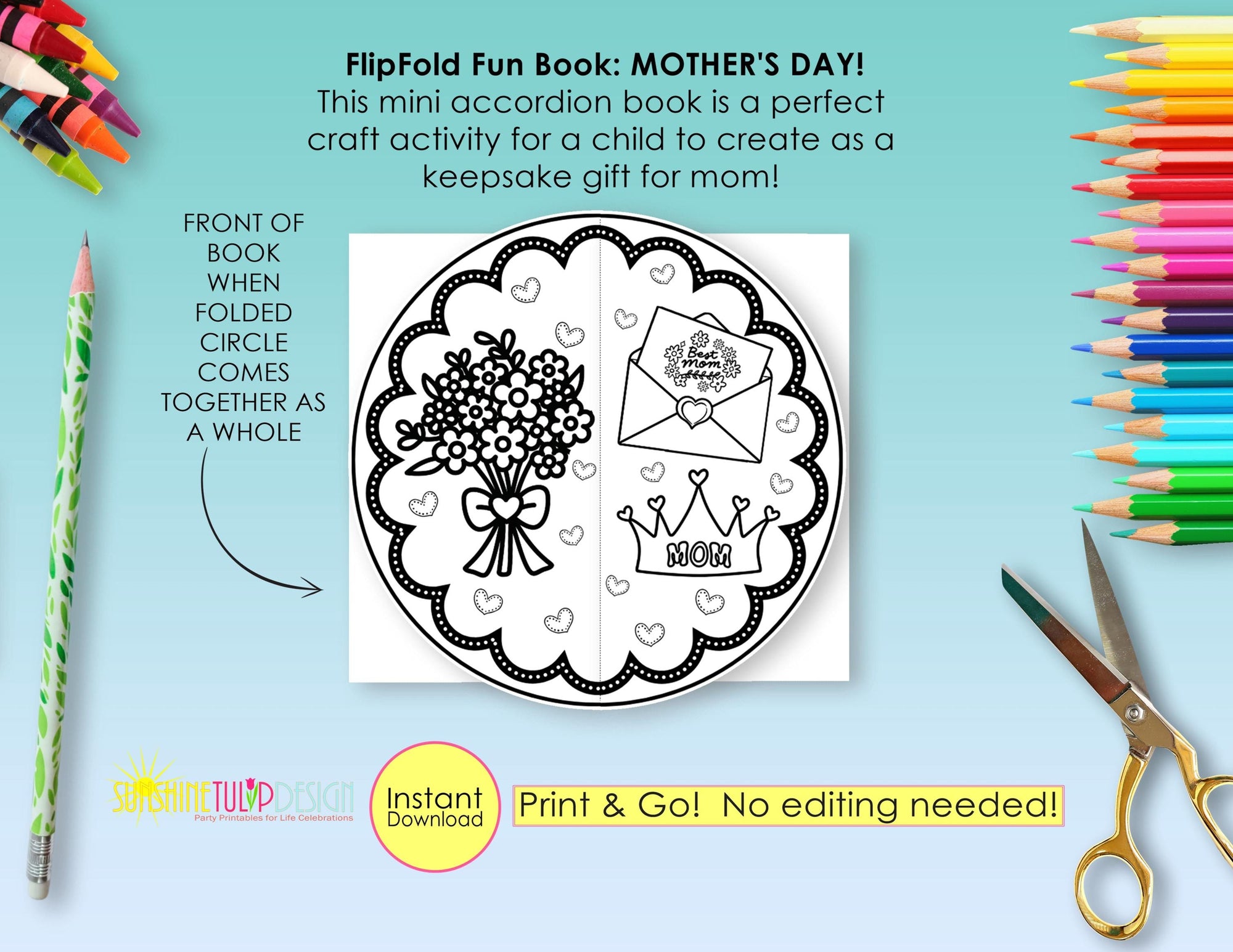 All About Mom FlipFold Fun Book| Mother's Day Accordion Activity | Printable Keepsake Gift | Mom Birthday | For Mom Accordion Book