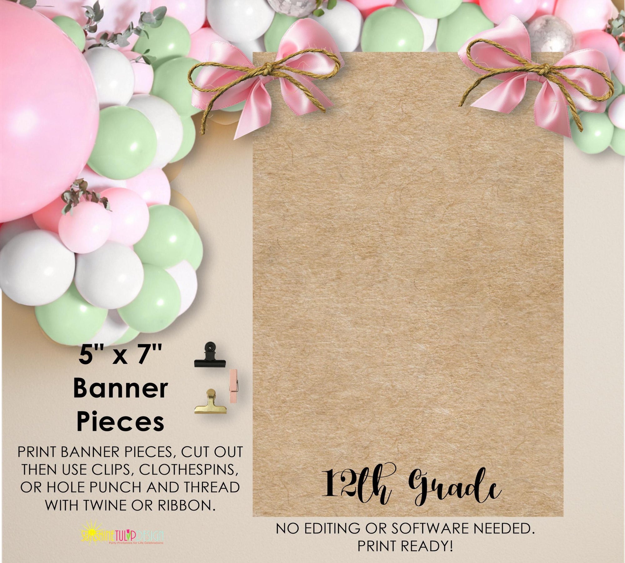 Graduation Banner Printable, Graduation Photo Banner, Printable Photo Graduation Banner, Pre-K through 12 grade, School Years Photo Banner