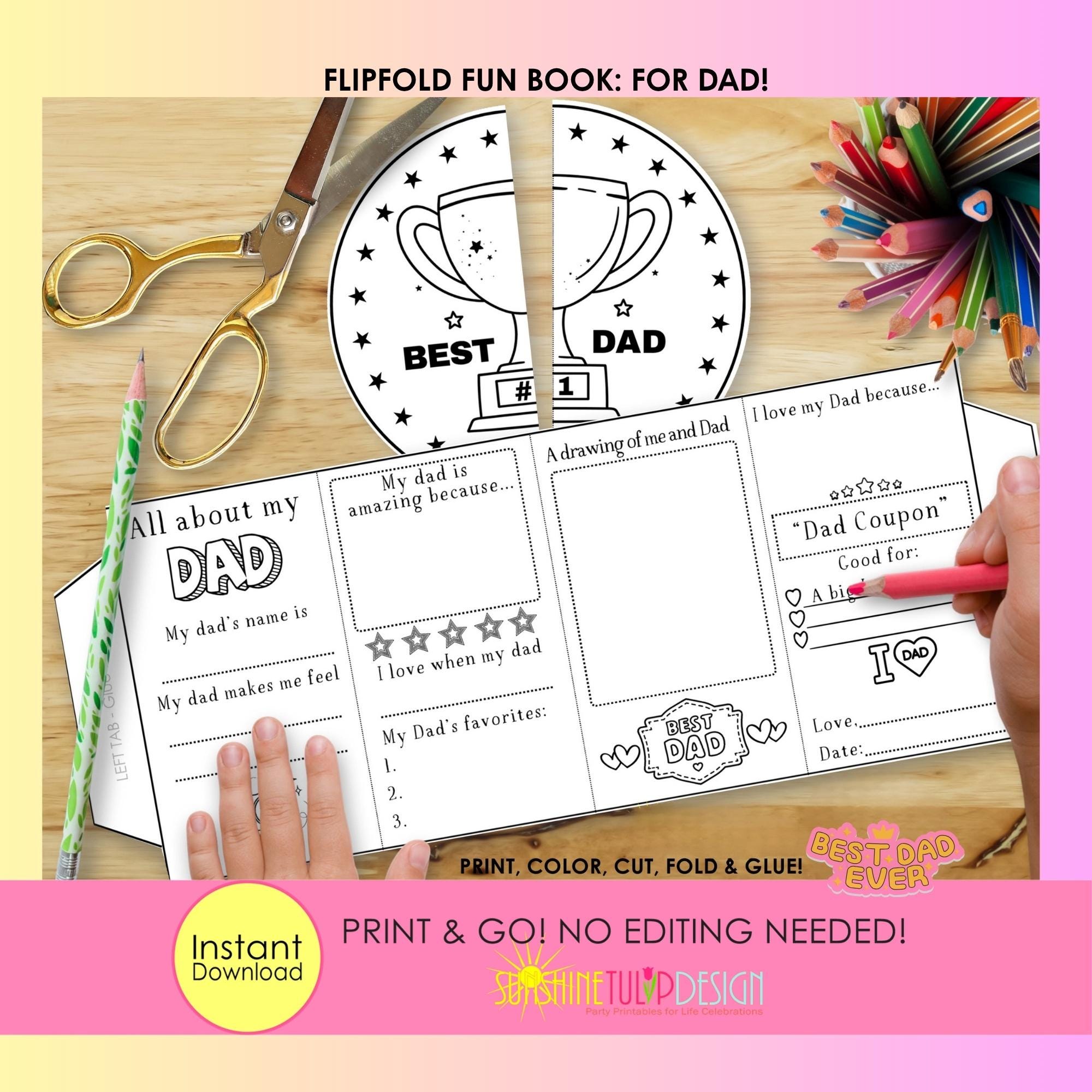 All About Dad FlipFold Fun Book| Father's Day Accordion Activity | Printable Keepsake Gift | Dad Birthday | For Dad Accordion Book