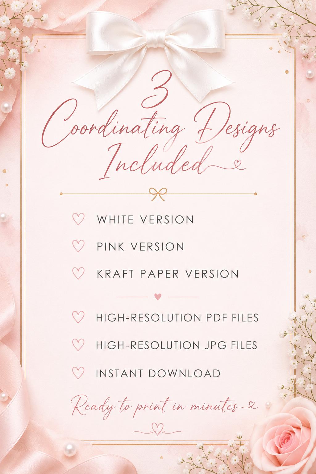 Guess the Dress Bridal Shower Game Printable | Bridal Shower Games Activity | Coquette Bow Bridal Shower Decor | Pink White Kraft Paper