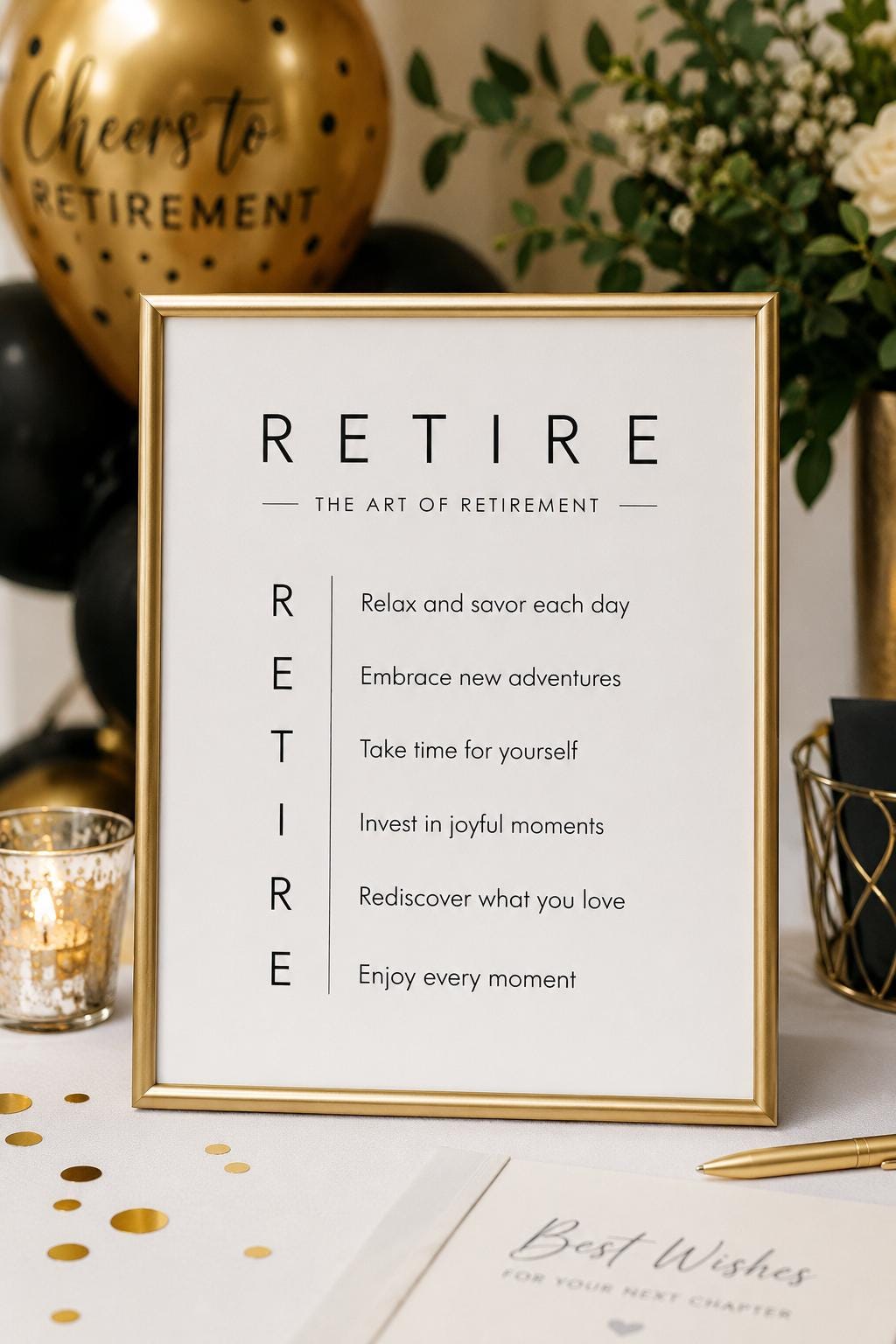 RETIRE The Art of Retirement Printable Sign | Retirement Party Decor | Retirement Gift Printable | Retirement Keepsake | 5x7 & 8x10