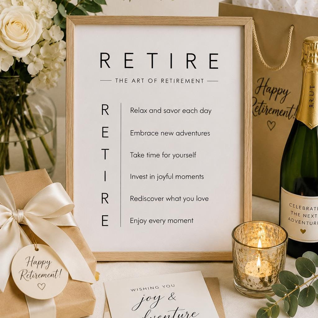 RETIRE The Art of Retirement Printable Sign | Retirement Party Decor | Retirement Gift Printable | Retirement Keepsake | 5x7 & 8x10