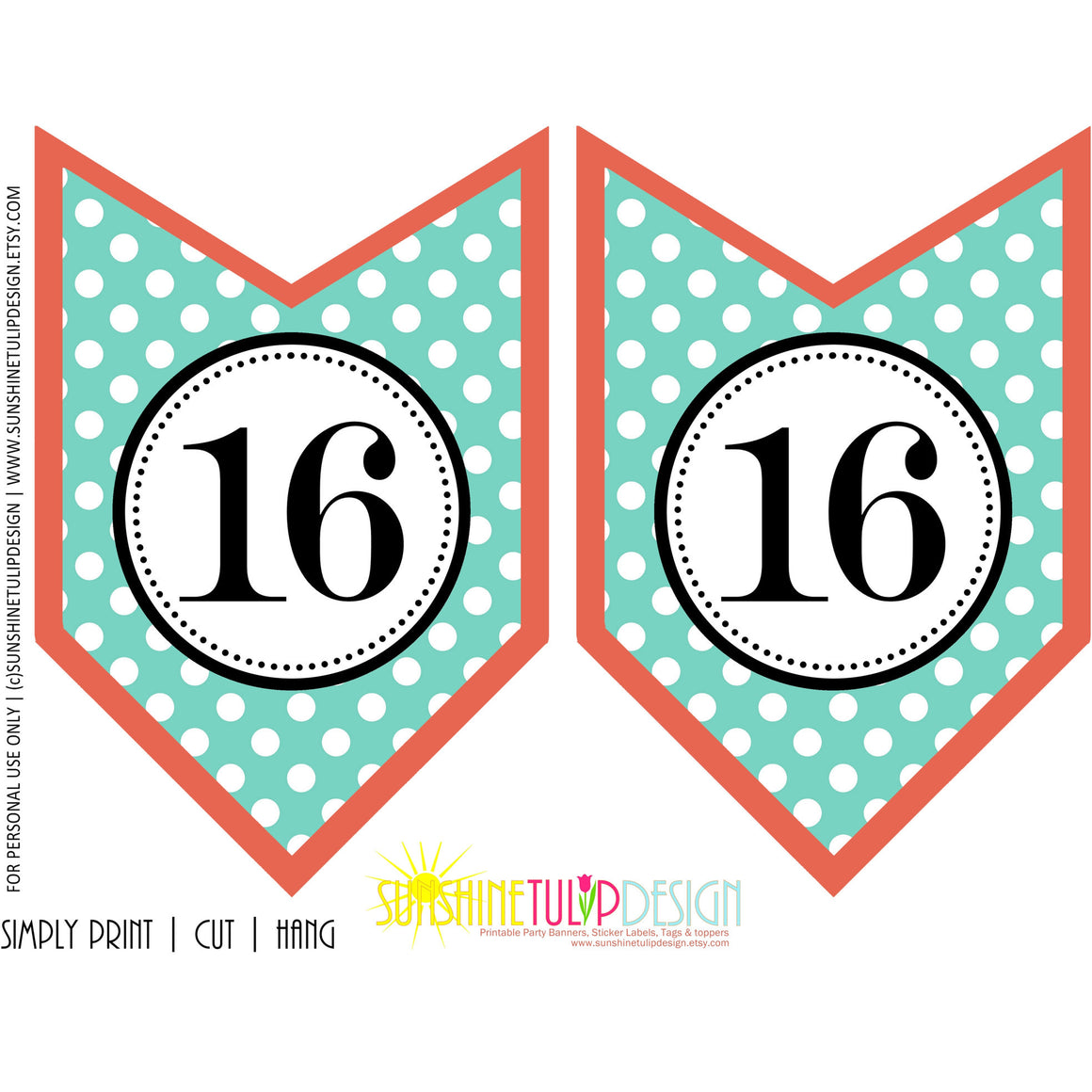 printable-16th-birthday-party-banner-sweet-16-birthday-banner-coral-sunshinetulipdesign