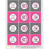 Printable 30th Birthday Hot Pink & Stripe Cupcake Toppers, Sticker Labels & Party Favor Tags - Sunshinetulipdesign
