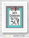 Printable 50th Birthday Party Package, 50th Fast Cars Party Decorations by SUNSHINETULIPDESIGN