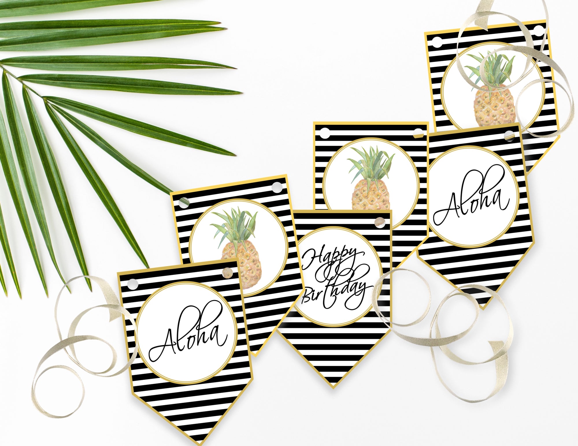 Printable Party Like A Pineapple Birthday Party Package, Aloha Tropical Party Decorations by SUNSHINETULIPDESIGN