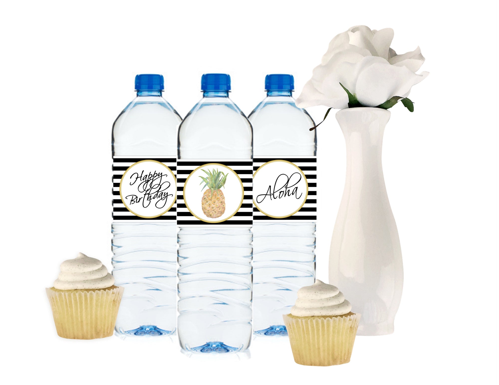 Printable Party Like A Pineapple Birthday Party Package, Aloha Tropical Party Decorations by SUNSHINETULIPDESIGN