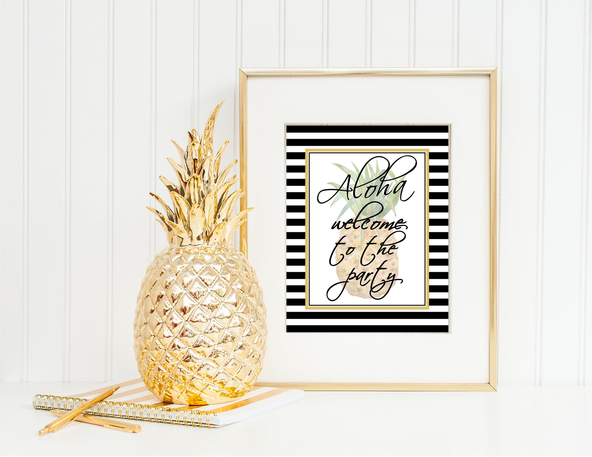 Printable Party Like A Pineapple Birthday Party Package, Aloha Tropical Party Decorations by SUNSHINETULIPDESIGN