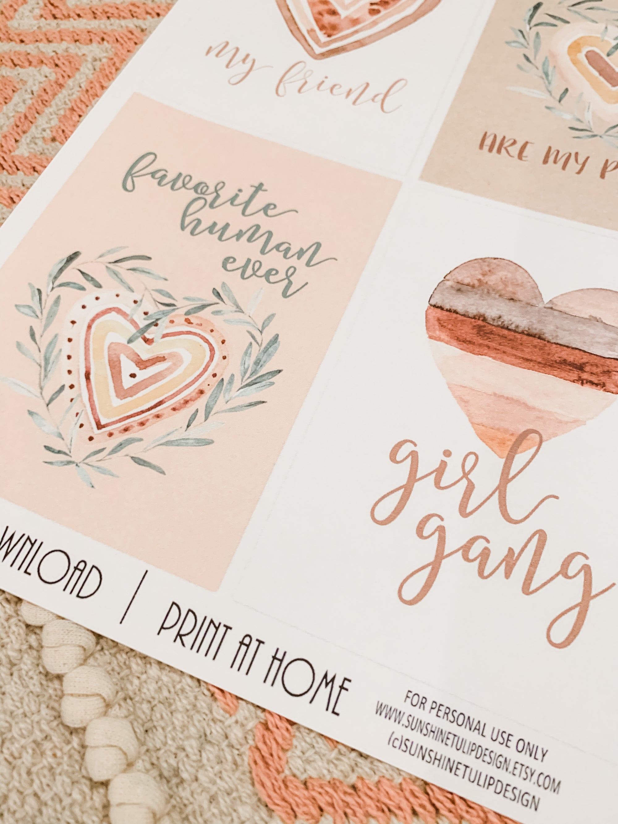 Printable Galentines Collection, Galentines Valentine Cards, Mini Banner, Toppers & Tags by SUNSHINETULIPDESIGN