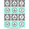 Printable 40th Birthday Cupcake Toppers, Sticker Labels & Party Favor Tags - Sunshinetulipdesign