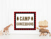 Printable Buffalo Plaid Camping Birthday Party Package, Campout Birthday Party Decorations by SUNSHINETULIPDESIGN