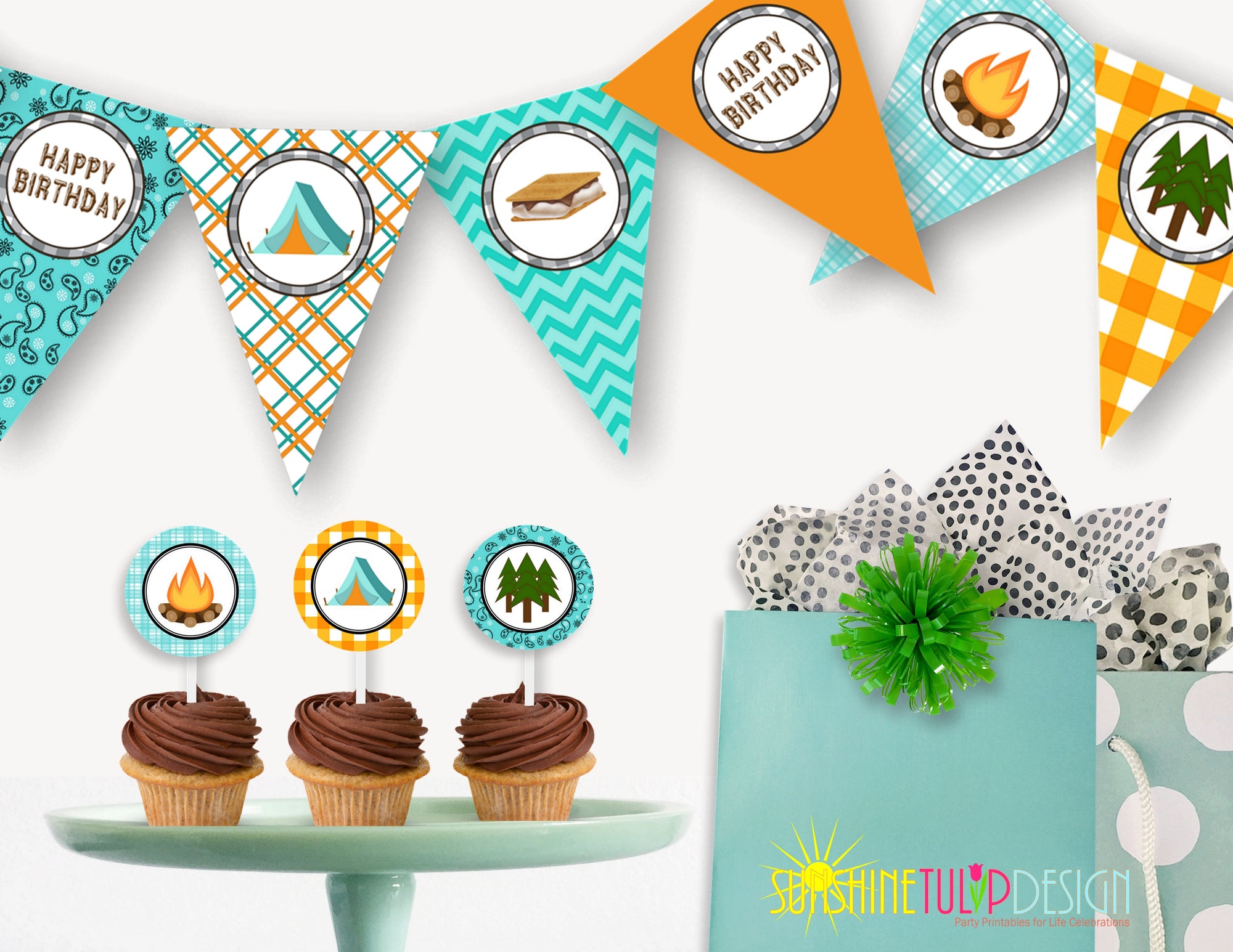 Printable Camping Birthday Banner