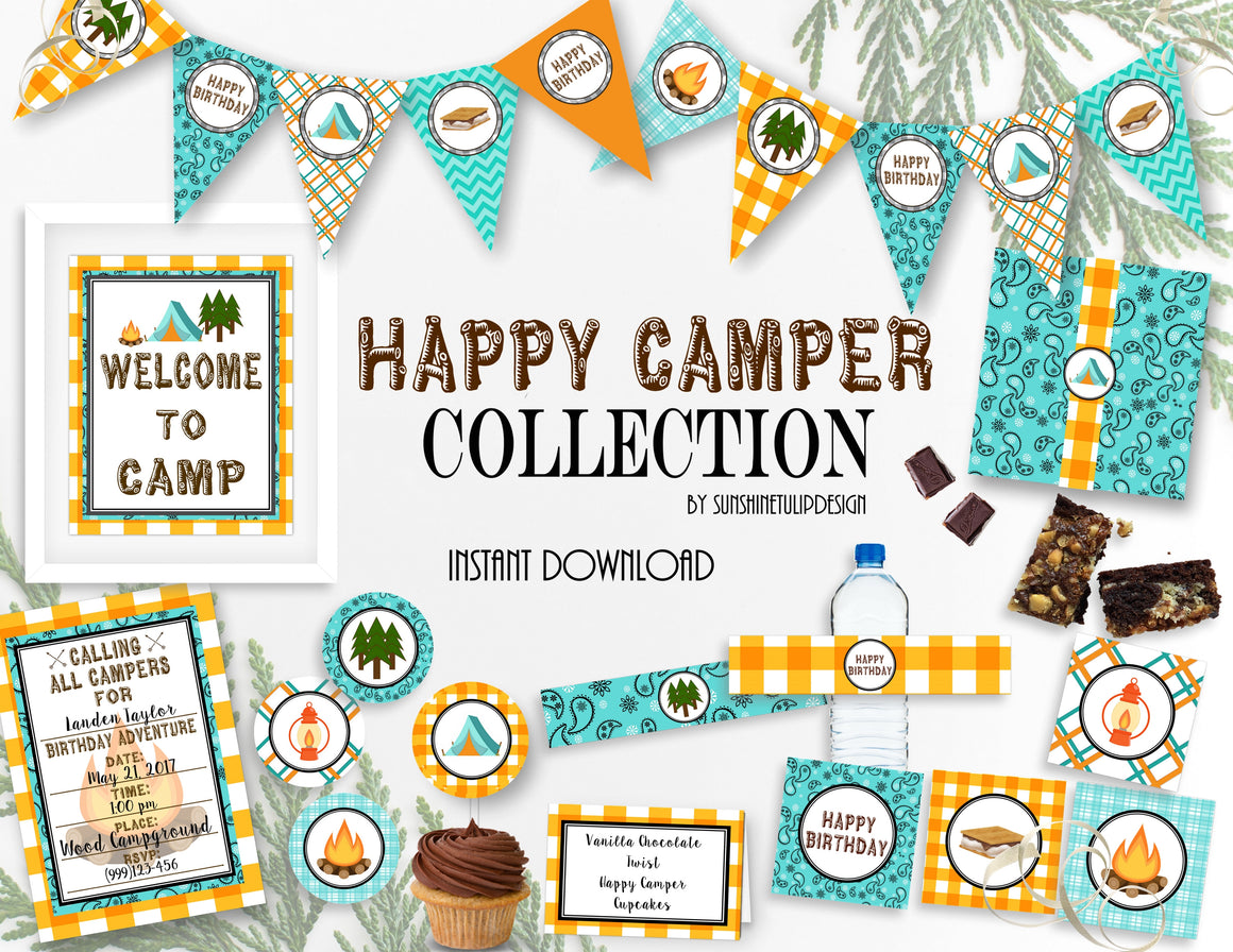 Printable Camping Birthday Party Package