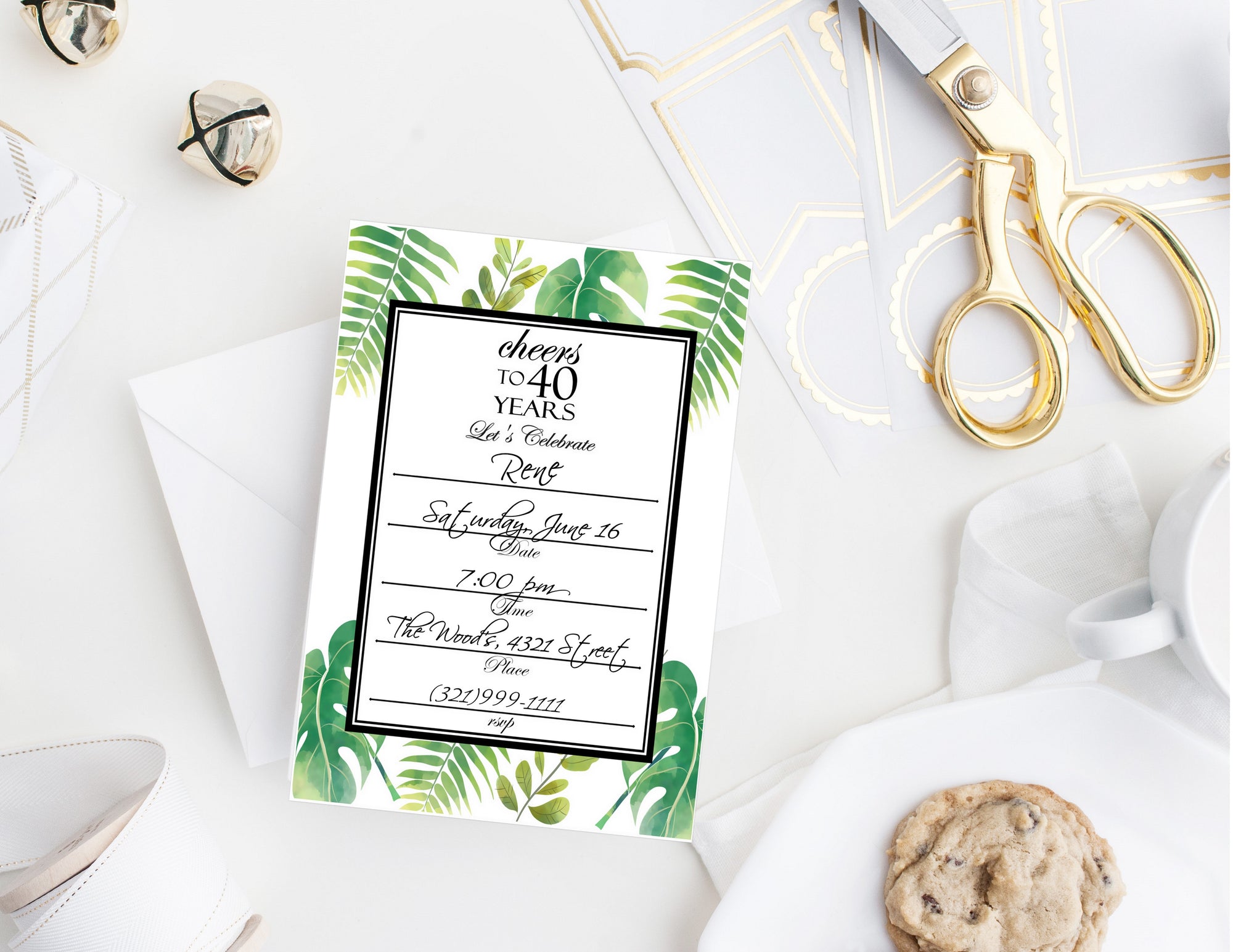 Printable 40th Birthday Party Package, Cheers To 40 Years Party Decorations by SUNSHINETULIPDESIGN