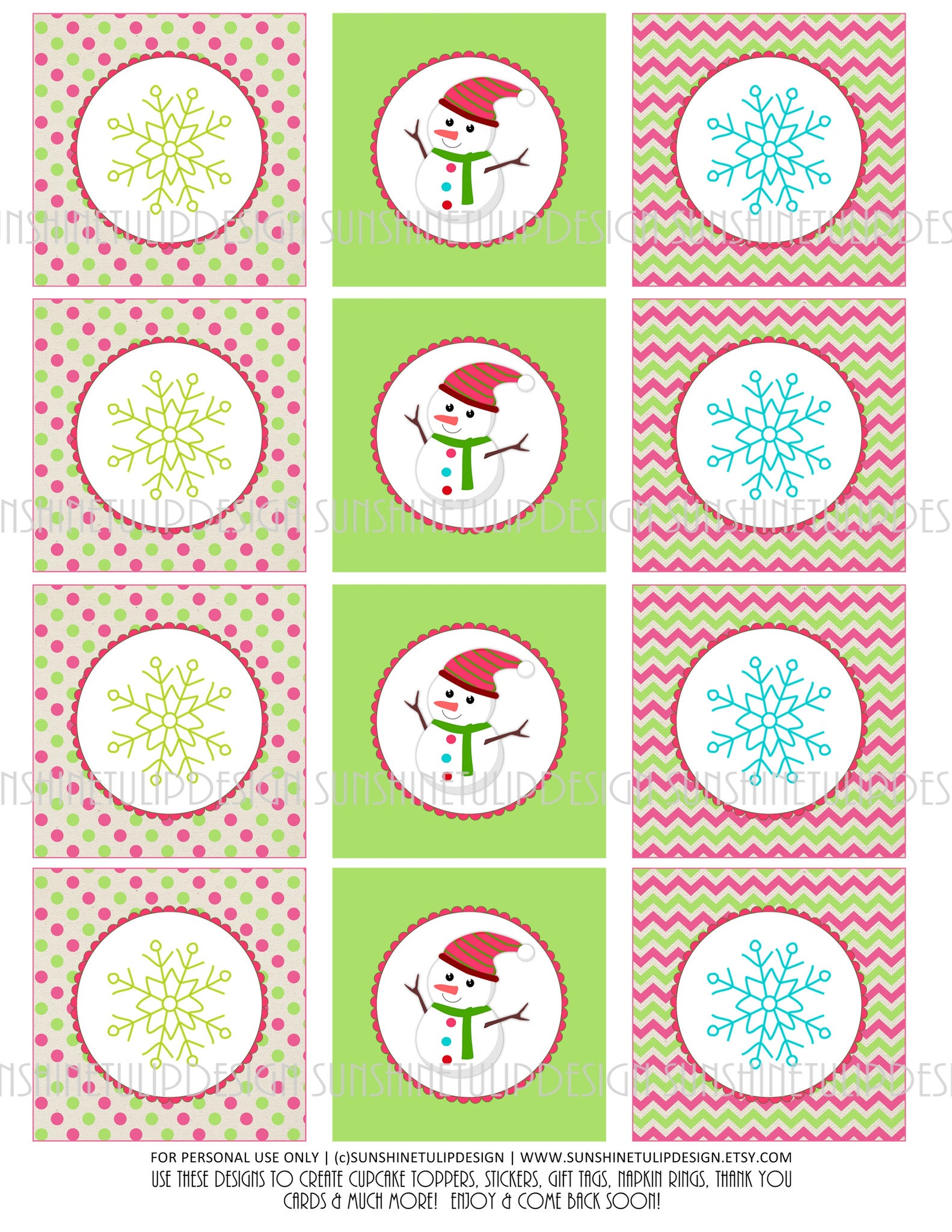 Printable Christmas Snowman Gift Tags & Snowman Cupcake Toppers by SUN - Sunshinetulipdesign printable-christmas-snowman-gift-tags-snowman-cupcake-toppers-by-sun-sunshinetulipdesign
