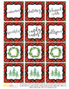 Printable Christmas Plaid Tartan Collection, Eggnog Bar Party Package by Sunshinetulipdesign